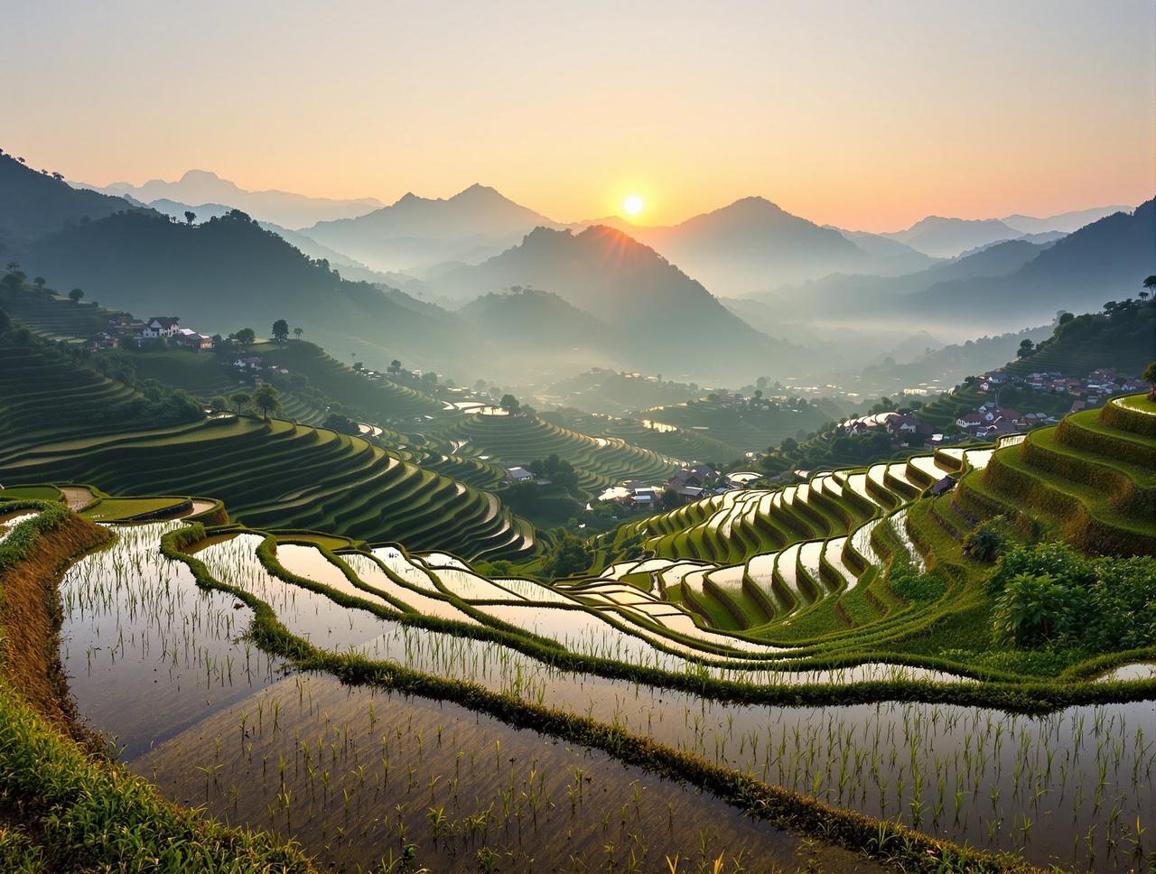 贵州黔东南村寨自然风光美景